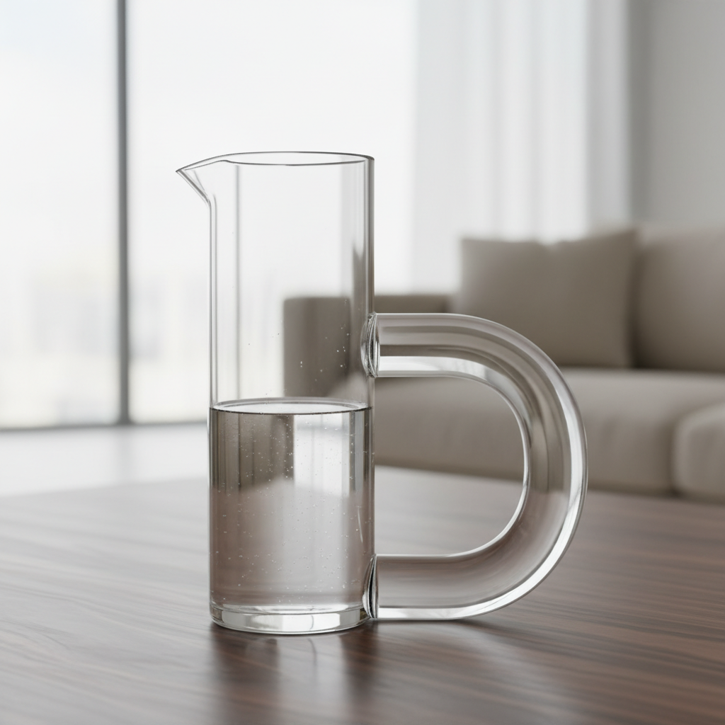 Verre d'eau claire avec des gouttelettes, fond naturel sombre, lumière froide épurée